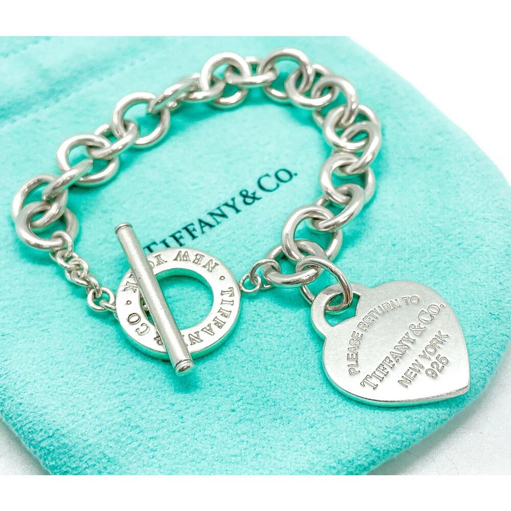 Tiffany & Co. Return to Tiffany Heart Tag Toggle Bracelet Sterling Silver 6.5" - Picture 13 of 13